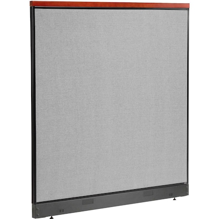 Interion By Global Industrial Interion Deluxe Non-Electric Office Partition Panel with Raceway, 60-1/4inW x 65-1/2inH, Gray 277565NGY